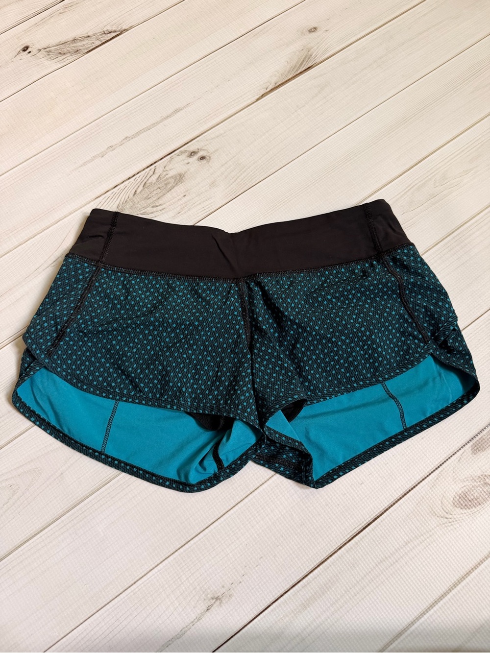 lululemon athletica Teal and Black Athletic Running Shorts